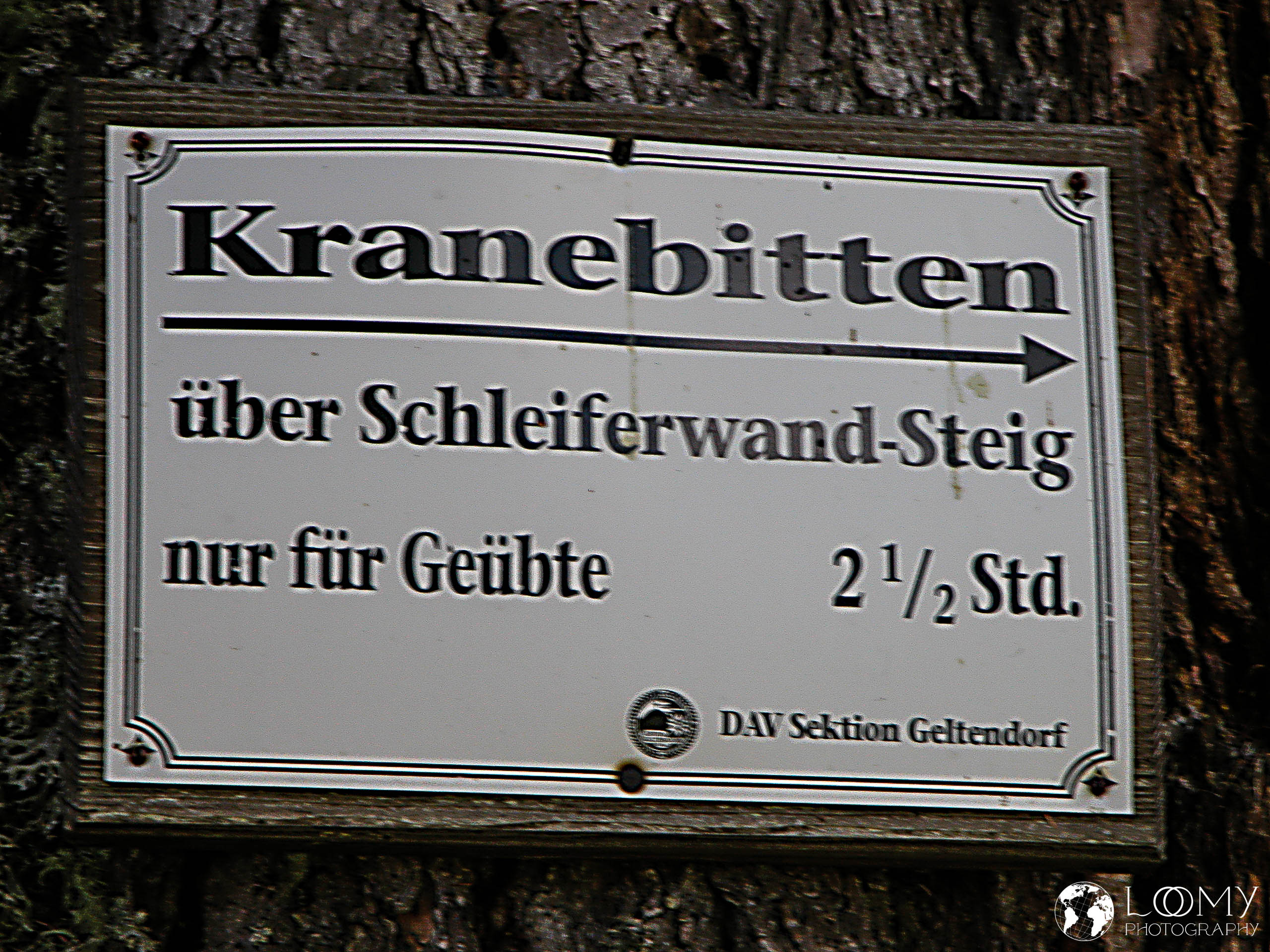 Wegschild: Schleiferwand-Steig